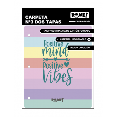 Carpeta N°3  cartone positive colors de dos tapas Rome