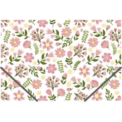 Carpeta Oficio 3 solapas plástica Flores con elástico Rome