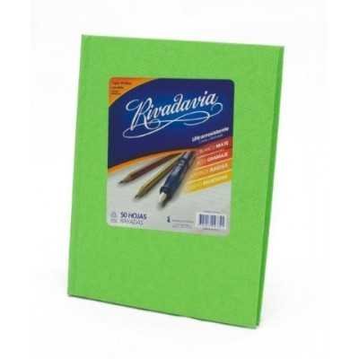 Cuaderno tapa de carton x 50 hojas rayado verde manzana Rivadavia
