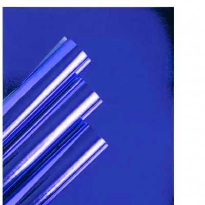 Cartulina Metalizada escolar Azul de 44,7 x61 cm x unidad Luma