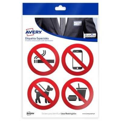 Stickers para usos restringidos 1 hoja Avery
