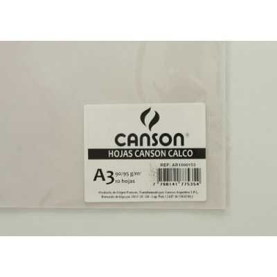 Papel calco Canson A3 90/95 gs. x 10 hjs. Canson