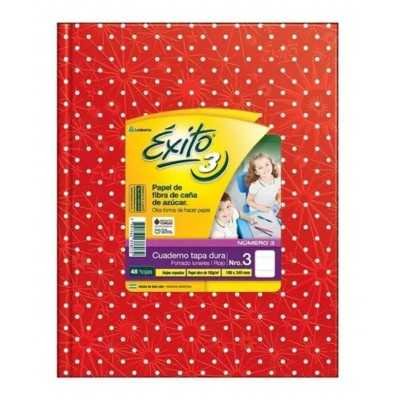 Cuaderno tipo ABC rayado lunares rojo x50 hojas Éxito