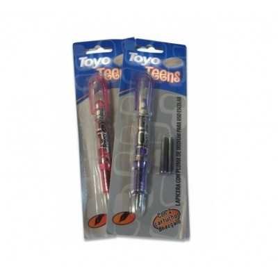 Lapicera pluma escolar Teen Agers +2 cartuchos  Toyo