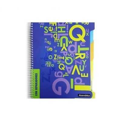 Cuaderno con separadores 21x27 cm hojas cuadriculadas Asamblea