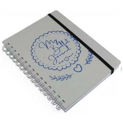 Cuaderno con espiral tapa dura A5 bullet Journal x 96 hojas con elastico Paperland