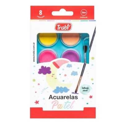 Acuarelas pastel x8 unidades Trabi