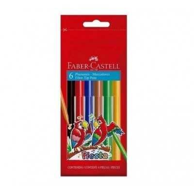 Marcadores  Fiesta x6 colores estuche de cartón Faber-Castell