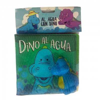 Libro para baño 15x15 cm +juguete con chifle Dino al agua Editorial Splash