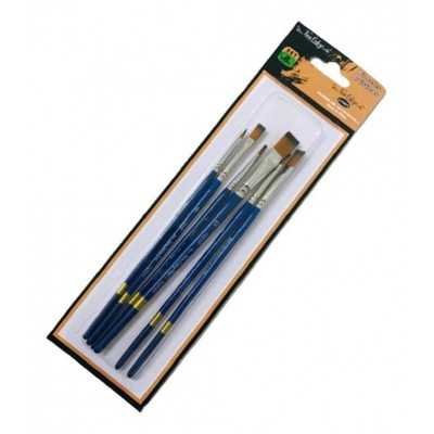 Set de pinceles sintéticos lengua de gato x6 unidades N° 2-4-6-8-10-12 en blíster Van Orley