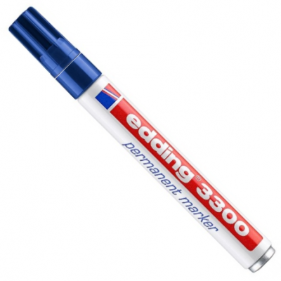 Marcador permanente recargable cuerpo metálico Art 3300 AZUL punta biselada Edding