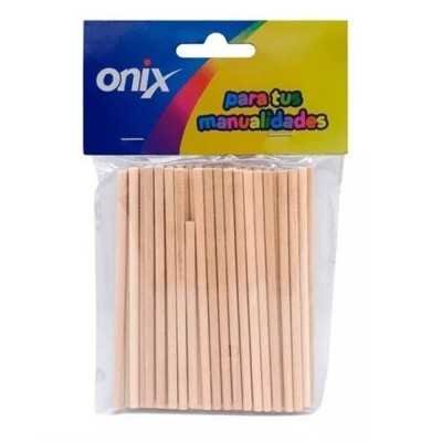 Palitos circulares de madera natural 4mm x50 unidades Onix