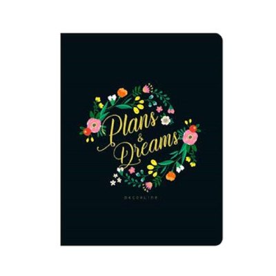 Cuaderno acaballado 18x25 cm plans & dreams negro rayado Do Decorline