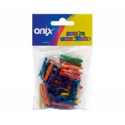 Mini broche de madera color 30mm x30 unidades Onix