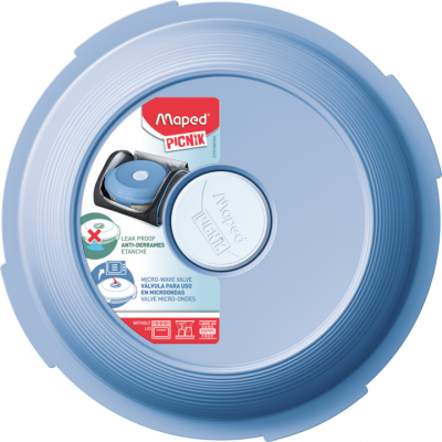 Porta alimentos adulto plato vidrio azul Maped