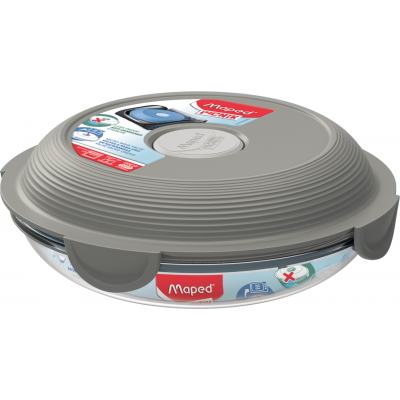 Porta alimentos adulto plato vidrio gris Maped
