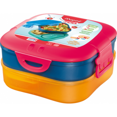 Porta alimentos plástico concept kids contenedor 3 en 1 rosa Maped