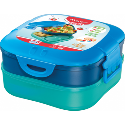 Porta alimentos plástico concept kids contenedor 3 en 1 azul Maped