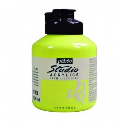 Acrílico alta viscosidad Studio (372) Flúo amarillo x500 ml Pebeo