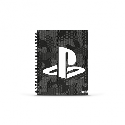Cuaderno 16x21 cm con espiral tapa dura Play Station I x 80 hojas rayado Mooving