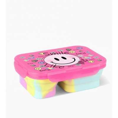 Porta alimentos plastico plegable Smile like me contenedor 2 compartimientos Footy