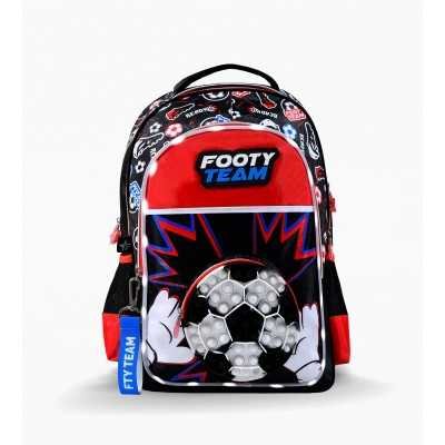 Mochila espalda 18" con luz led Futbol pop it Footy