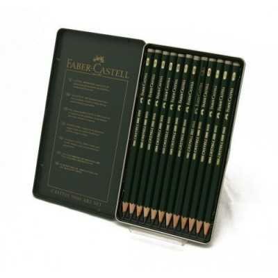Grafito 9000 Art Set x12 graduaciones 2H a 8B lata Faber-Castell
