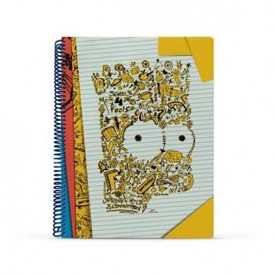 Cuaderno con espiral A4 tapa flexible Simpsons II x 80 hojas cuadriculado Mooving