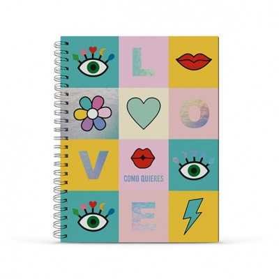 Cuaderno con espiral A4 tapa dura Como quieres I x96 hojas rayado Mooving