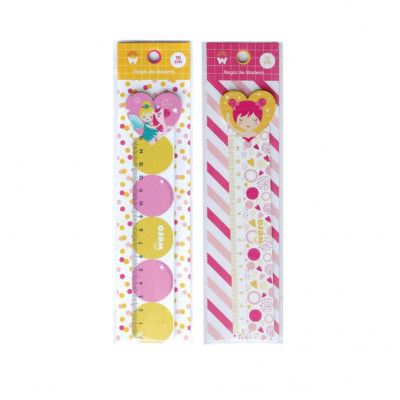 Regla de madera 15 cm Little Princess/ Unicorn dreams Wero