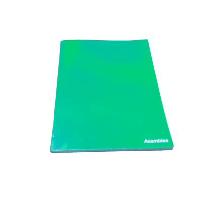 Cuaderno 16x21 cm Verde x48 hojas lisas a tono  Asamblea