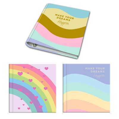 Carpeta 3 anillos de 40 mm carton Rainbow 3 Onix