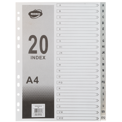 Separadores A4 plástico índex A a la Z Rideo