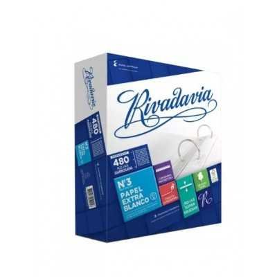 Repuesto Nº 3 margen reforzado x 480 hojas cuadriculado Rivadavia