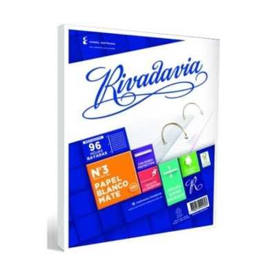Repuesto Nº 3 margen reforzado x 96 hojas rayado Rivadavia