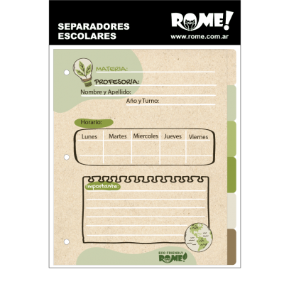 Separadores Nº3 eco-friendly Green 6 posiciones Rome