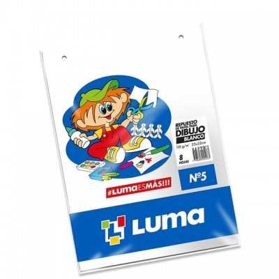 Repuesto Nº 5 dibujo blanco de 118 grs x8 hojas Luma