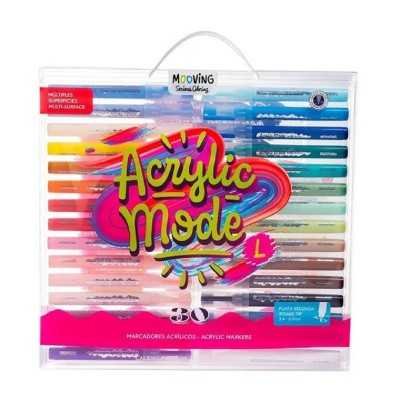 Marcadores acrílicos Acrylic mode x30 colores Mooving