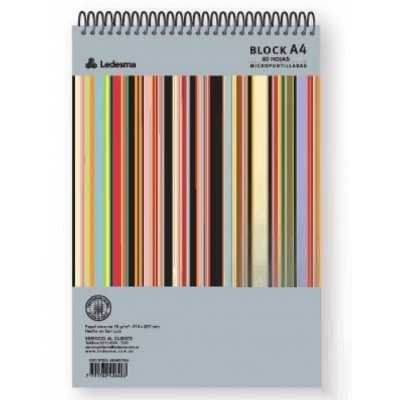 Block con espiral A4 Classic x80 hojas liso Ledesma