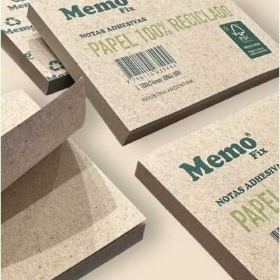 Notas adhesivas 100x74 mm x 100 hojas papel reciclado Memo Fix