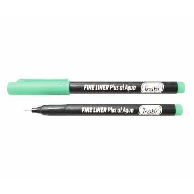 Microfibra punta metálica Fine Liner Plus verde pastel trazo 0,2 mm Trabi