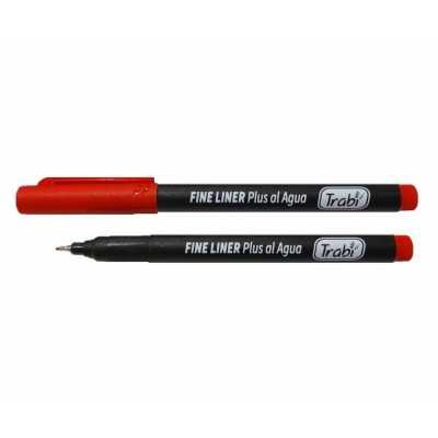 Microfibra punta metálica Fine Liner Plus rojo trazo 0,2 mm Trabi