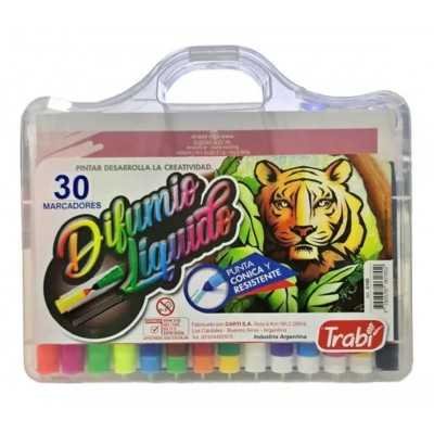 Set Marcadores Difumio líquido x30 unidades estuche Trabi