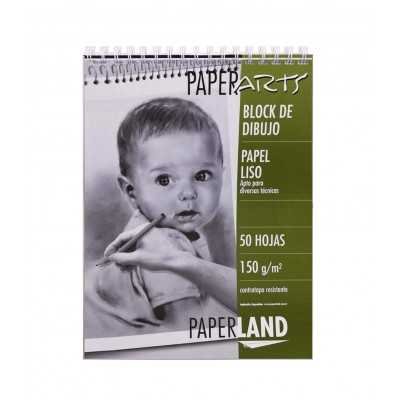 Block boceto liso A4 de 150 gramos Paperarts x50 hojas con espiral Paperland