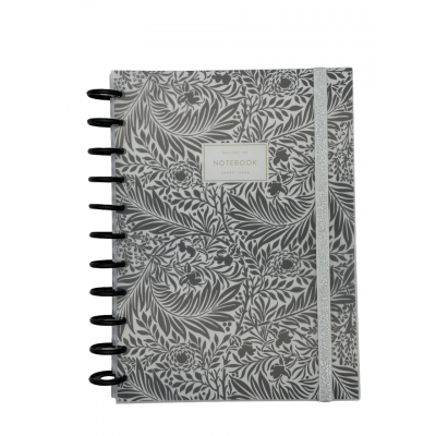Cuaderno 14x21 cm con sistema de discos Black x110 hojas tapas plásticas y elástico Do Decorline