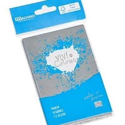 Sobre para tarjeta 7x10,5 cm plateado de 120 grs x 10 unidades Medoro