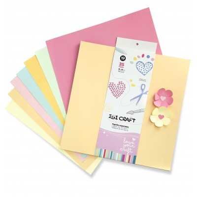 Papel para scrap de 30x30 cm 160 gramos 35 hojas Pastel Ibicraft