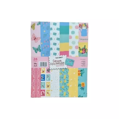 Papel para scrap de 30x30 cm 160 gramos 35 hojas Correo Ibicraft