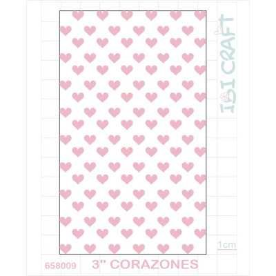 Plantilla 3" texturado 2D Corazones Ibicraft