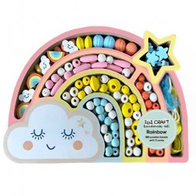 Set para armar collares/ pulseras x187 unidades de madera Arcoiris Ibicraft